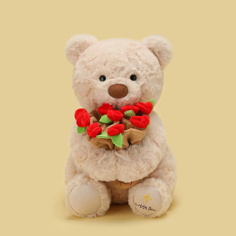 BloomBear™ | Teddybär mit Rosenstrauß