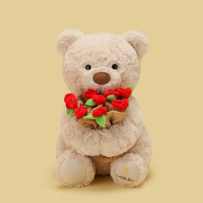 BloomBear™ | Teddybär mit Rosenstrauß