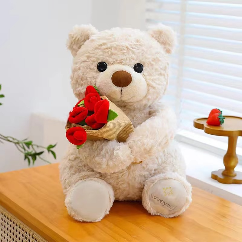 BloomBear™ | Teddybär mit Rosenstrauß